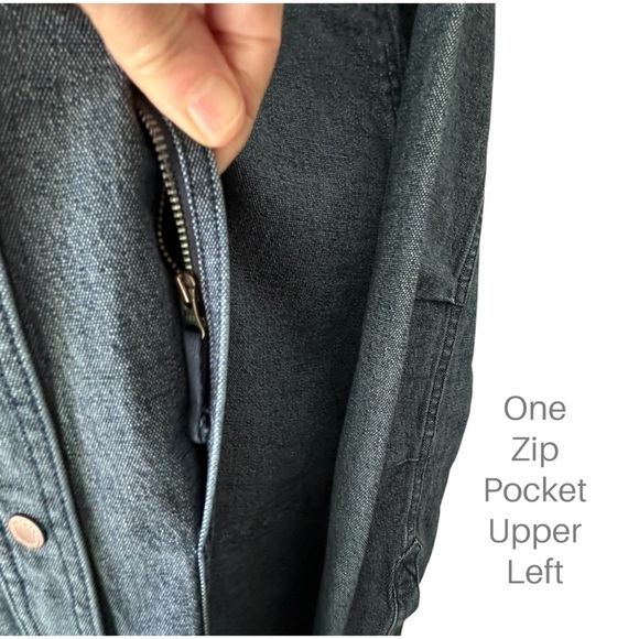 DULUTH TRADING CO | NWOT LONG DENIM JACKET CHORE UTILITY SNAP FRONT | LARGE - Picture 7 of 13